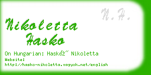 nikoletta hasko business card